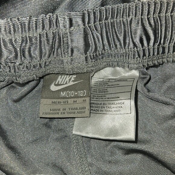 NIKE Athletic Pants Silver Gray Drawstring Waist Ankle Zipper Youth Medium 10-12 - Picture 8 of 13